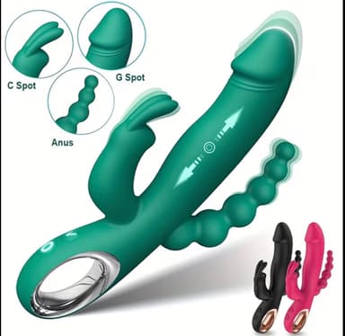 Thrusting Dildo Rabbit Vibrators Sex Toys G Spot Anal Vibrator for Women & Games, 10 Powerful Speeds & 10 Vibrating Modes Rechargeable Vagina Stimulator Massager